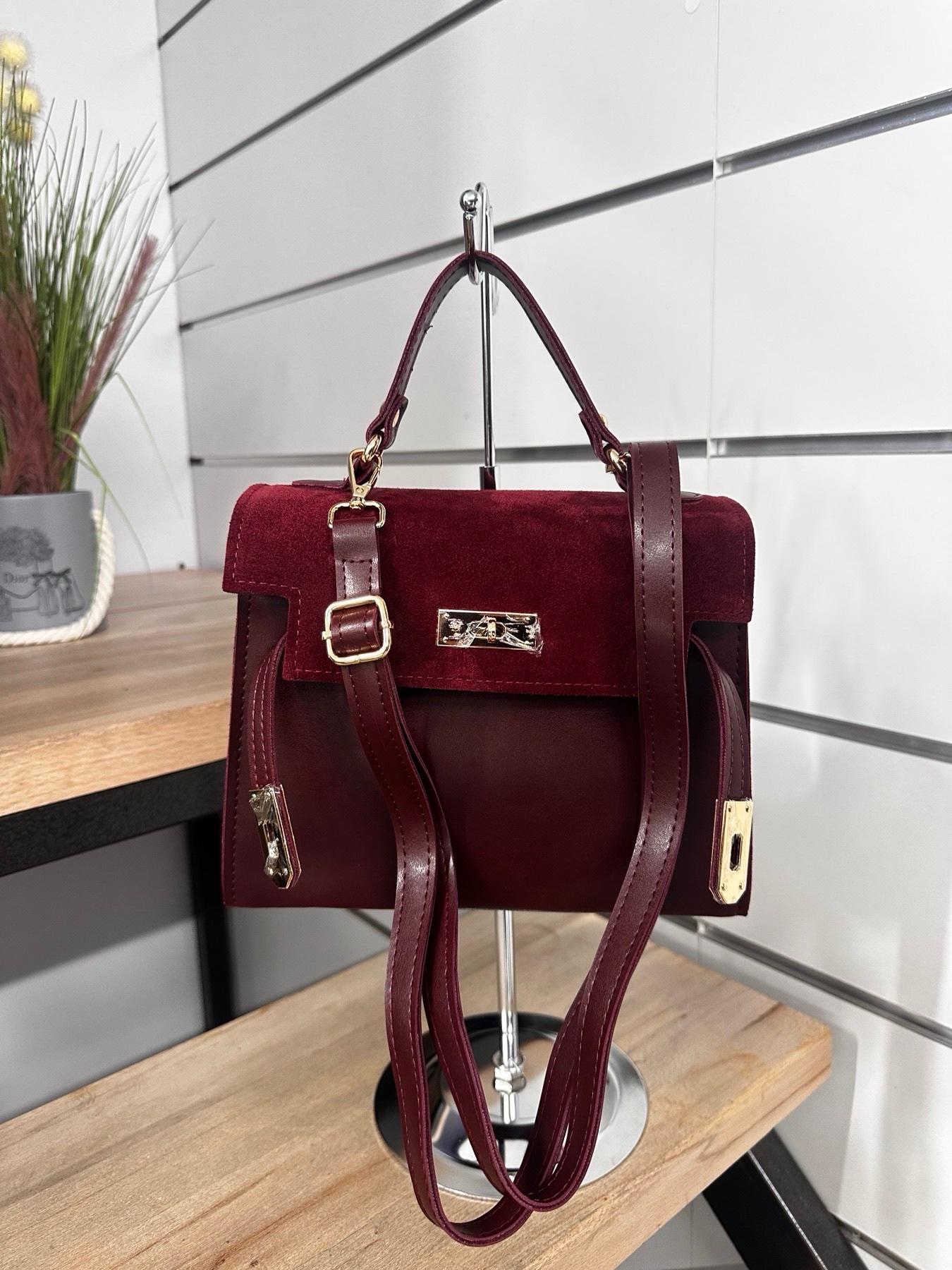 Женская сумка 179, замшевая вставка 